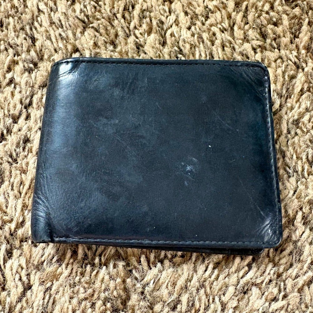 Himi Men's Black Bifold Wallet with ID Window, Credit Card Slots, Logo